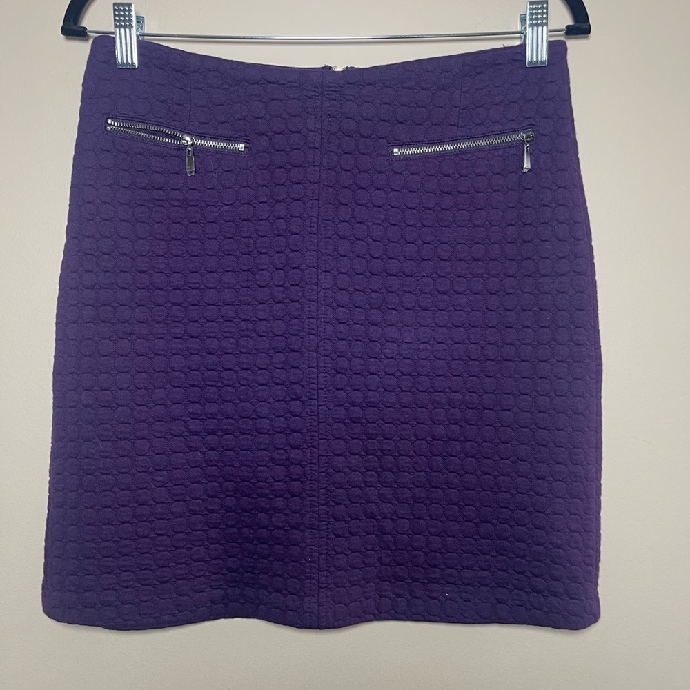 Laundry By Shelli Segal Purple Ribbed Pencil Skirt